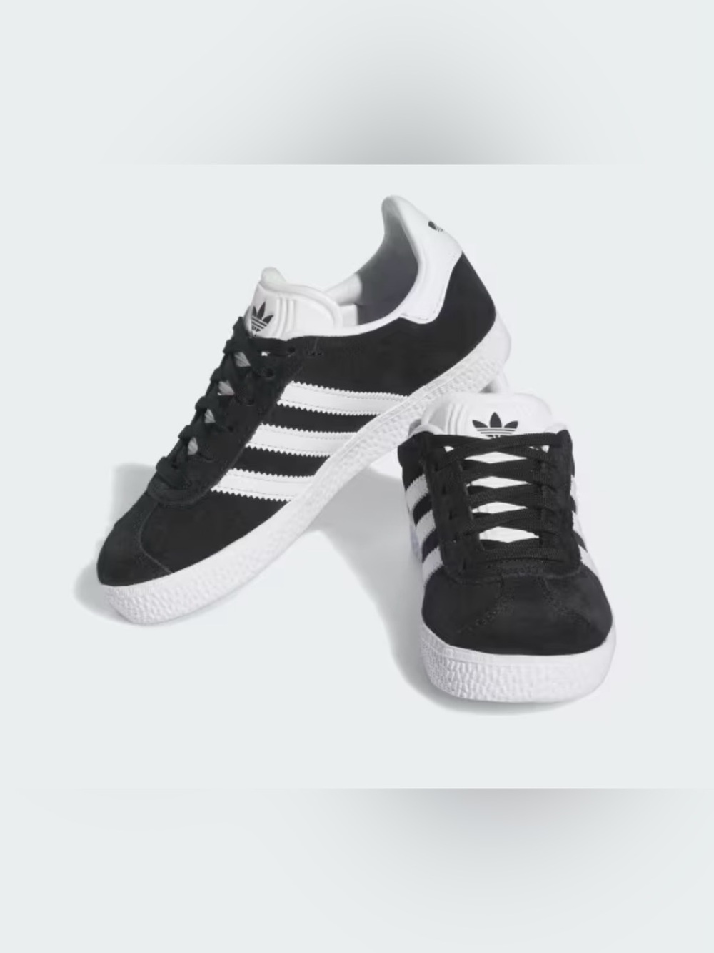 adidas Unisex Gazelle C Shoes - Black/White/Gold - size 2 youth - NWT